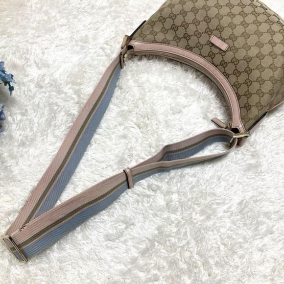 100% Authentic Gucci GG Canvas Beige Pink  Shoulder Bag - Picture 5 of 16